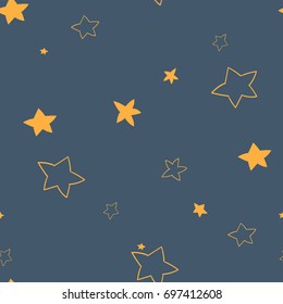 Halloween stars vector background. Seamless pattern. Texture for textile, paper print, kids design.
