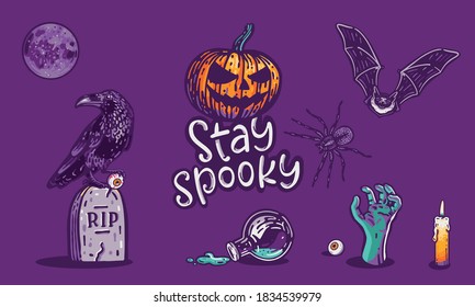 Halloween stay spooky vector illustration