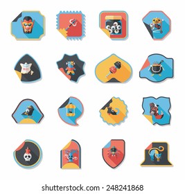 Halloween sticker banner flat background set, eps10