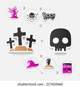 Halloween sticker concept
