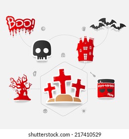 Halloween sticker concept