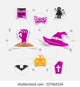 Halloween sticker concept
