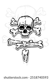 Halloween sticker hand drawn vector vintage engraving