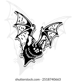 Halloween sticker hand drawn vector vintage engraving
