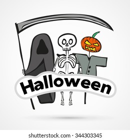 Halloween sticker. Hand-drawn vector.