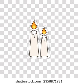 halloween sticker illustration, png background with design element for halloween, candles