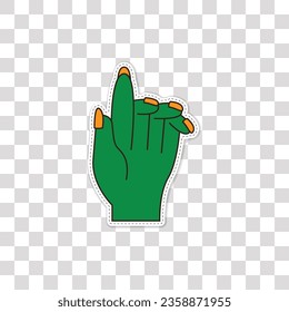 halloween sticker illustration, png background with design element for halloween, ghost hand