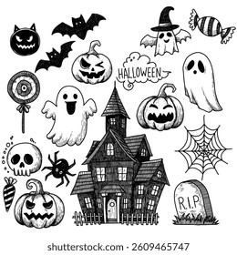 Halloween sticker illustrations vector - eps