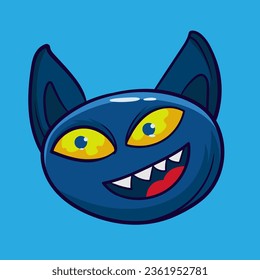 Halloween sticker. Pumpkin, Skull, Vampire lips, bat, ghost, skeleton, witch. Print for t-shirt. Vector illustration