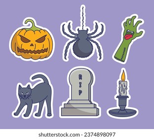 Halloween Sticker Set, Halloween Element Set