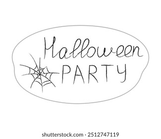 Halloween sticker with text. Color flat vector illustration.