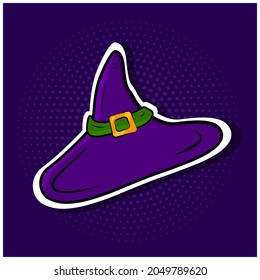 Halloween Sticker the witch's hat vector