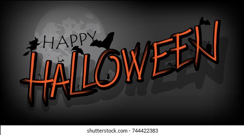Halloween sticker. Word vector 