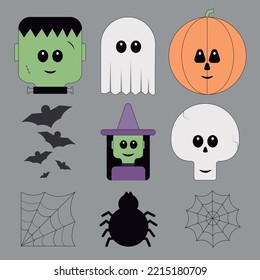 Halloween stickers to personalize your work with minimalist and childish art