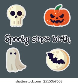Halloween stickers. Spooky visuals stickers