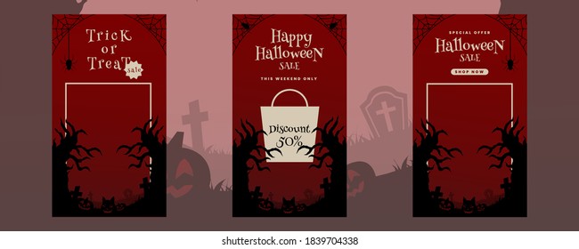Vector de diseño de la colección de historias de Halloween