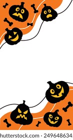 Halloween stories template for social media.Flyer,poster for Halloween party.Postcard invitation.Vector flat illustration