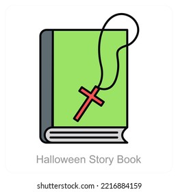 Halloween Story Book icon concept