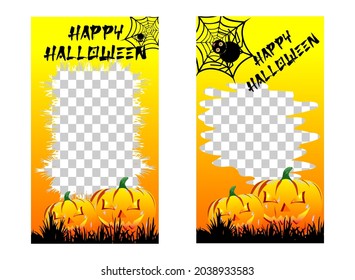 Halloween story vector template for social media. fully editable and Ready to use with your photos