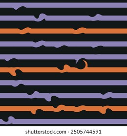 Halloween gestreifter Hintergrund. Violette, orange und braune Streifen. 