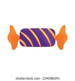 halloween striped candy icon isolated