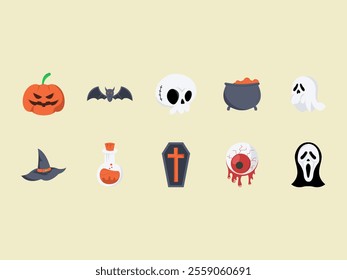 Halloween Stuff Illustration Element Set