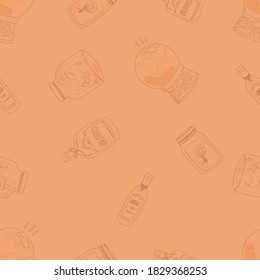 Halloween Stube Seamless Pattern BAckground