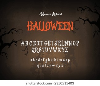 Halloween Style Font Alphabet Letters Vector Resource