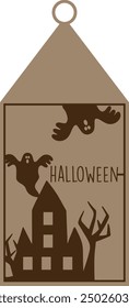Halloween style keychain, earring laser cut design