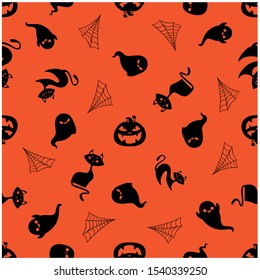 halloween style pumpkin seamless vector pattern halloween wrapping paper halloween wallpaper