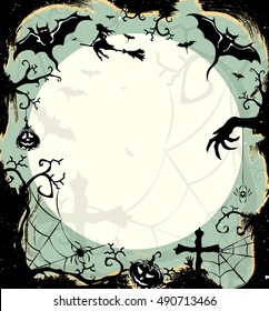 Halloween styled frame design with place for text, vector illustration