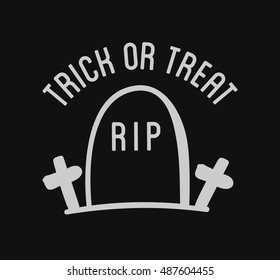 Halloween stylish logo Black vector illustration for card, invitation and banner. Isolated on white background.
