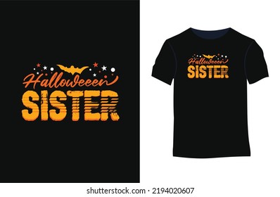 Halloween stylish t-shirt design with silhouettes, typography, print, vector illustration