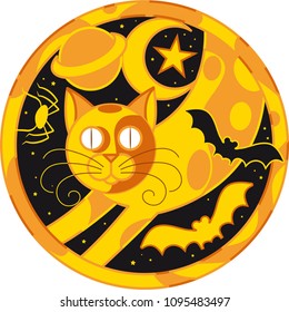 Halloween stylized cat