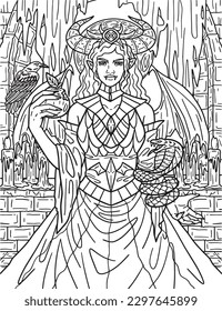Halloween Succubus Coloring Page for Adults