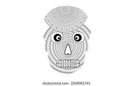 Halloween sugar skulls, coloring page.Skull drawn with flowers and crucifix for coloring on a white background, vector, Day of the Dead, Mexican Festival.