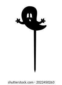 Halloween surprised ghost Cake Topper Ready to cut with a laser cutting machine. Vector file. Decoration of cupcake, home, garden, bouquet