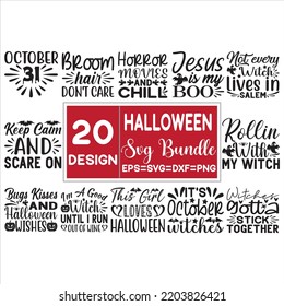 Halloween Svg Bundle Design And Vector File.