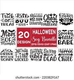 Halloween Svg Bundle Design And Vector File.