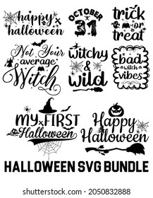 Halloween Svg Bundle Halloween T Shirt Stock Vector (Royalty Free