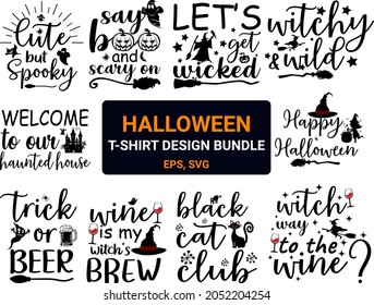 Halloween SVG Bundle. Halloween T-shirt Design SVG Bundle.