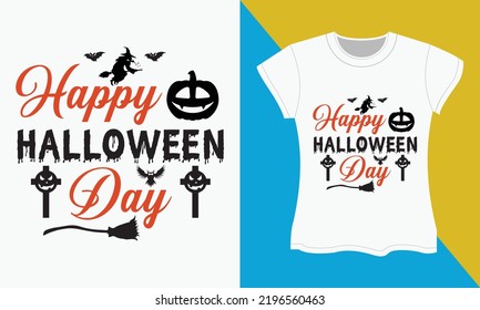 Halloween SVG cut files t-shirt design, Happy halloween day. Halloween Sublimation SVG Cut file Design.