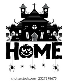 Halloween SVG Design, Halloween Quotes, Cut Files, Typography T-Shirt With Lettering Concept And Free Vector.