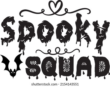 Halloween Svg Design, Vektordatei. Spooky Squad.