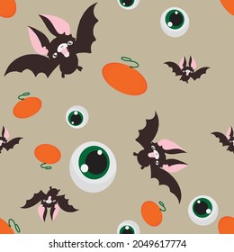 Halloween swamless pattern vector image, illustration. Vintage halloween seamless pattern vector, great design for any purposes. Abstract art nature background vector. Seamless vector.
