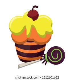 halloween sweet candies isolated icon vector illustration design