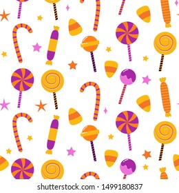 Halloween sweet candy seamless pattern background