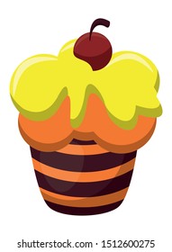 halloween sweet cupcake bakery icon vector illustration design