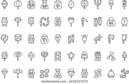 Halloween sweets and candies icons icons Simple vector icon. Illustration symbol design template for web mobile UI element. 