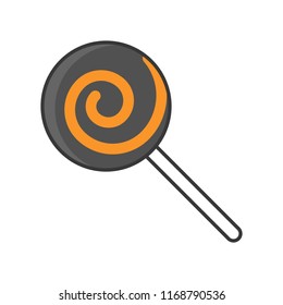 halloween sweets and candy, filled outline icon editable stroke